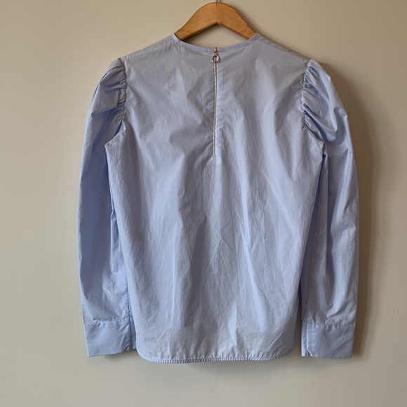 NWT Sandro Puff Sleeve Poplin Blouse- Size 3 - Picture 2 of 10